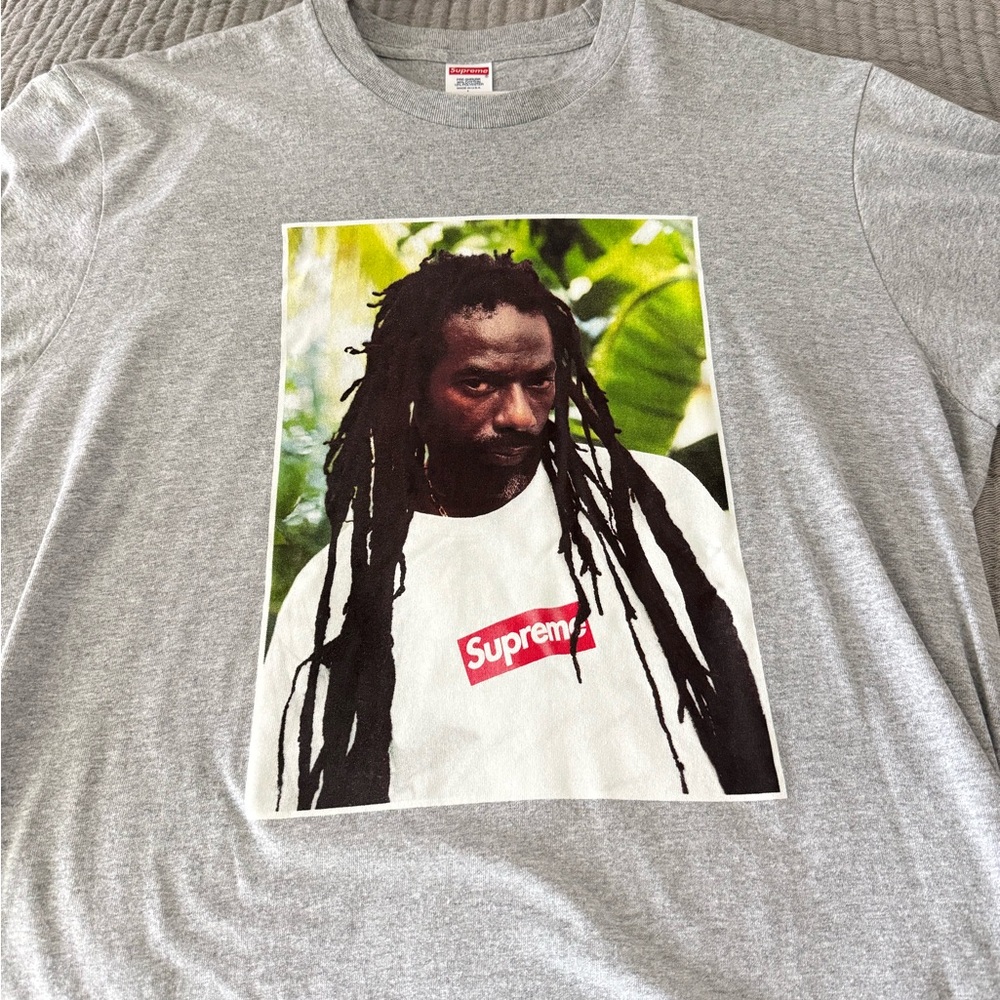 Gray Buju Banton Supreme Photo T-shirt